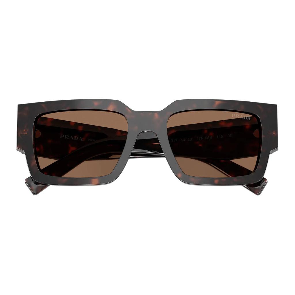 Prada Logo Acetate Rectangular Sunglasses Men Sunglasses Tortoise PRB17S17N06B