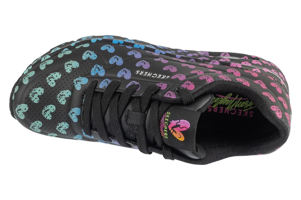 Skechers Uno - Live Colorfully, Womens Black Sneakers