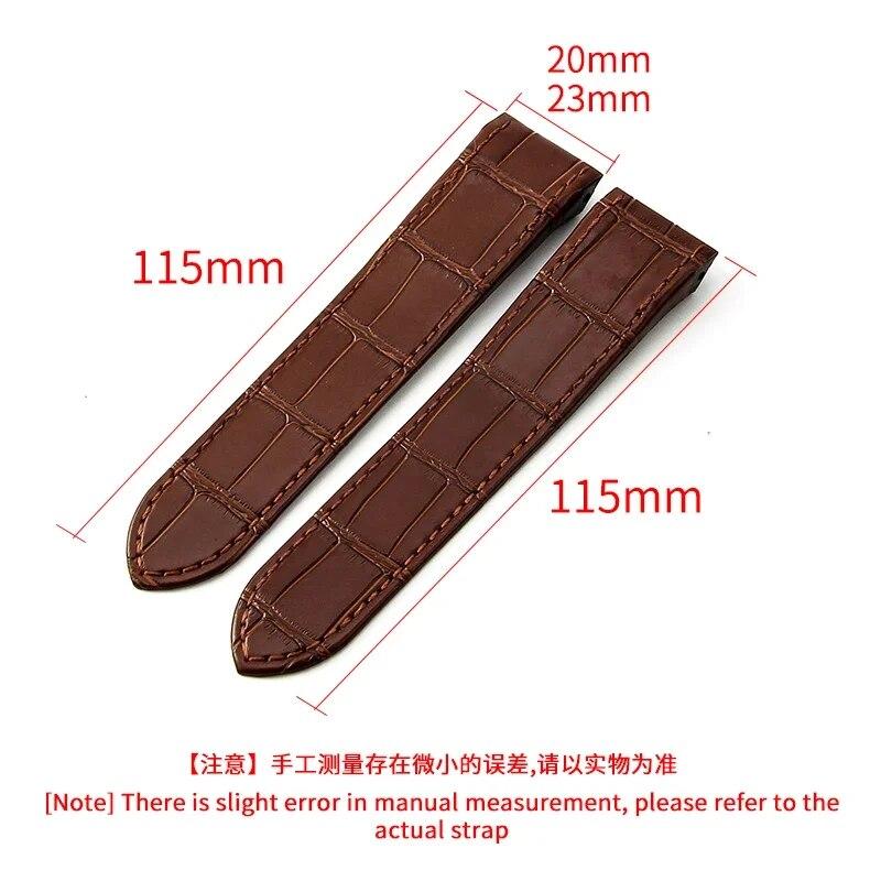 Genuine Leather Watch Band for Cartier Sandoz Strap Santos100 Men's Women's Folding Buckle Strap