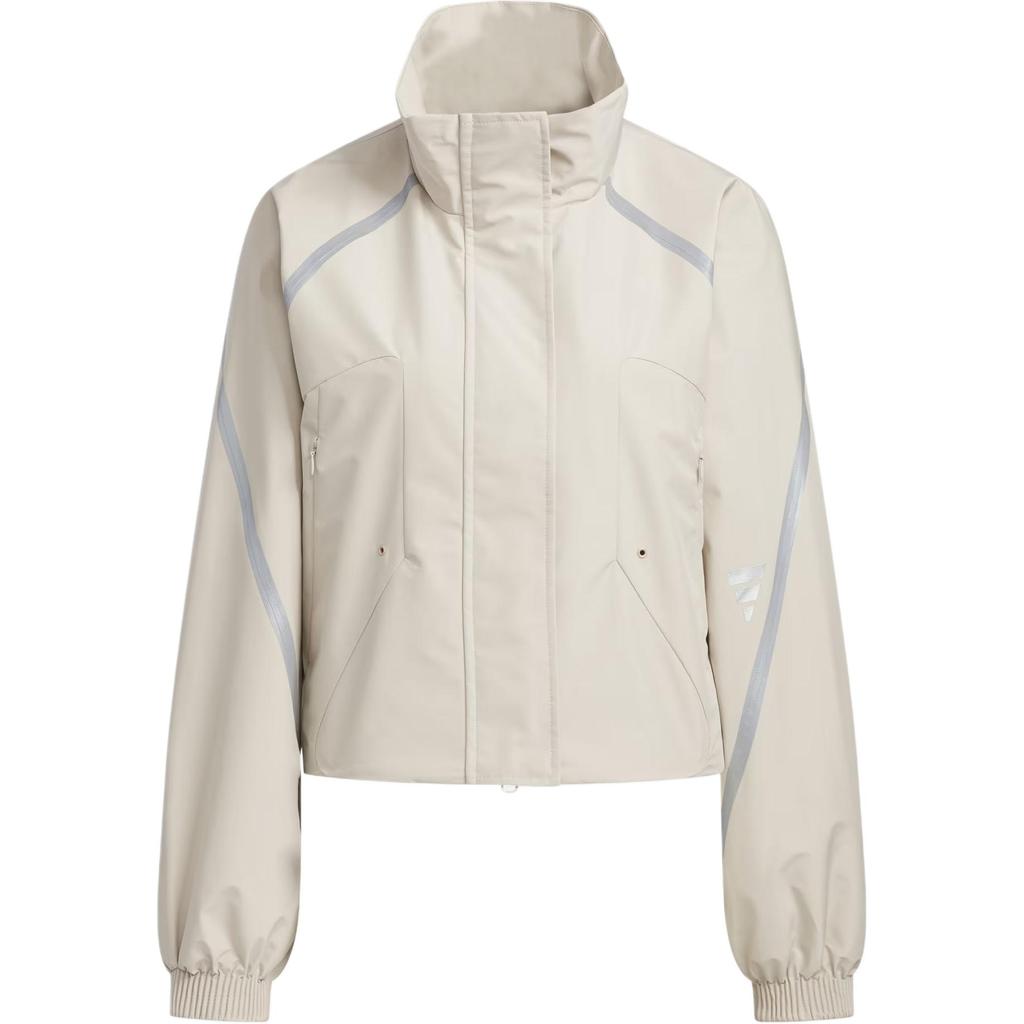 Adidas Water-Resistant Stand-Up Collar Sports Casual Jacket Women Jacket Light-Brown JM6195