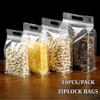 10Pcs Transparent Self Sealing Bag with Handle. Used for Storing Food. Portable Household and Commercial Food Packaging Bags