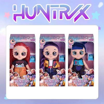 KPop Demon Hunters Idol Rumi Cute 10-inch Doll with 5D Eyes Movie Music Articulated Vinyl Doll Mini Tiger.
