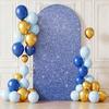Decor Partidă Fundal Elastic Culoare Solidă în Formă de U - Husă din Material Arcadă Semi-Circulară de Exterior