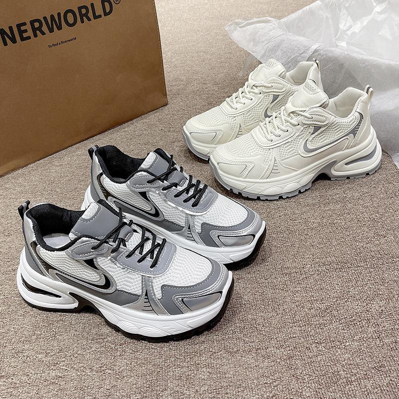 Dad Shoes Mesh Breathable Ins Trendy Super Fire Spring and Autumn New Lightweight Thick-soled Heightening Sneakers