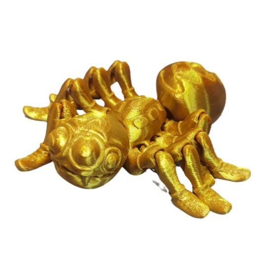 

Модель паука, 3D-печатная игрушка-действие, реалистичный вид, яркий цвет, насекомое, паук, игрушка-непоседа, реквизит для фотосъемки золотистый