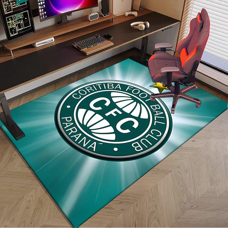 Green Football Club Emblem Printed Area Rug for Office, Chair Rug, Decorative Carpet Floor Mat, Large Size Fan gifts Christmas gifts