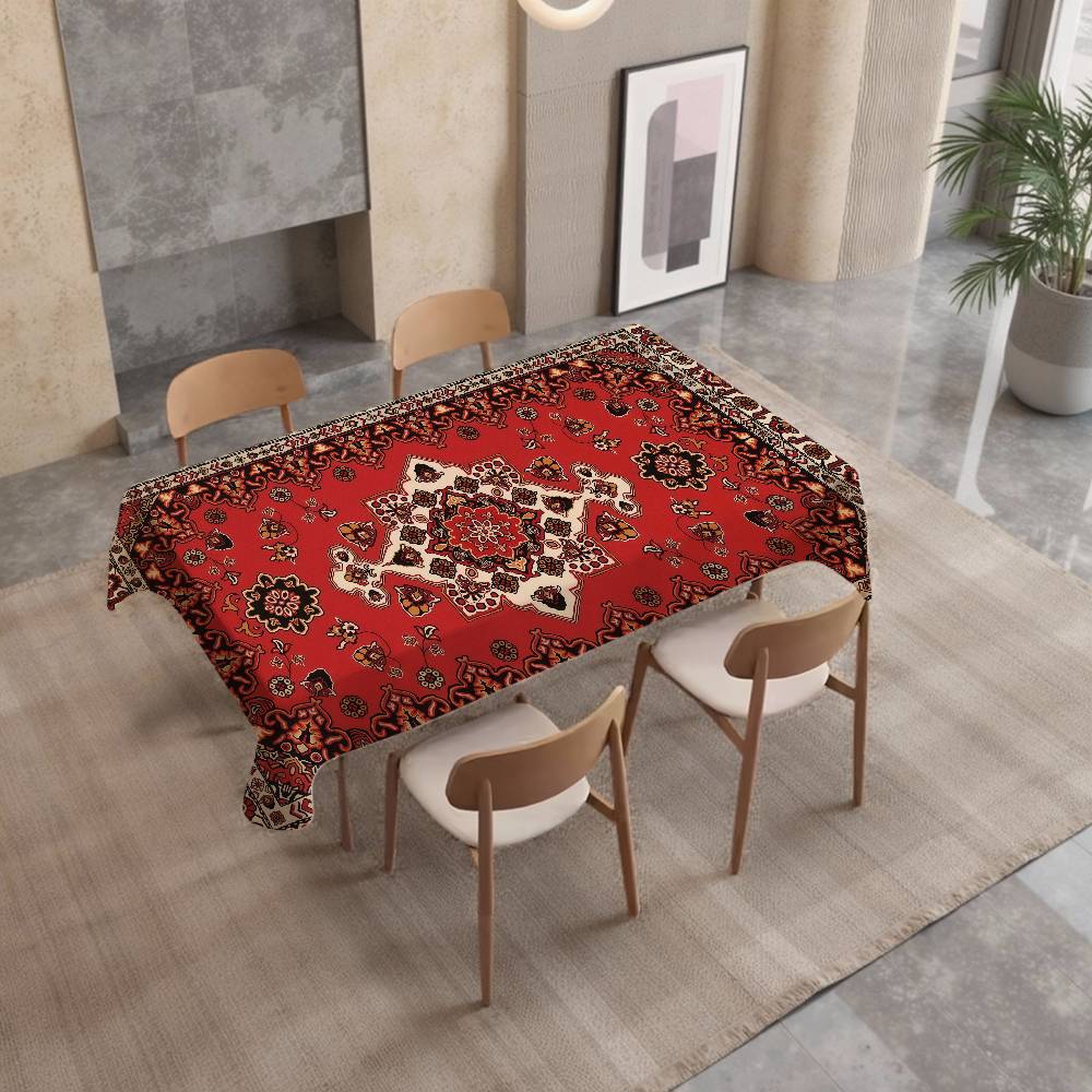 Persian Table Cloth Stain Resistant Decorative Washable Tablecloths Birthday Party Dining Table
