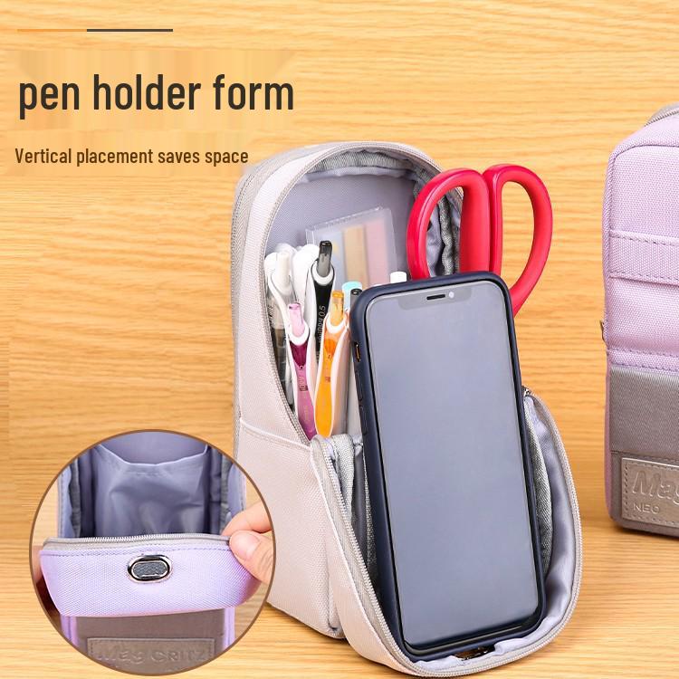 Kokuyo MAG CRITZ Standable Phone & Pencil Case - Large Capacity, Polyester