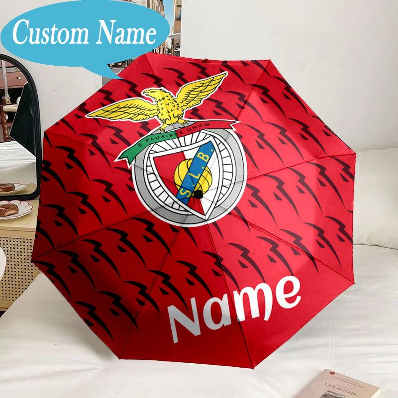 Custom Name Umbrella Benfica Crest Umbrella 8-Frame for Travel, Camping, Casual Lightweight Portable, Essential for Family Gifts