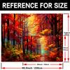 2D Plane, 1 Piece of a Vibrant Autumn Forest Path Background, Suitable for Various Photography Purposes, Etc.