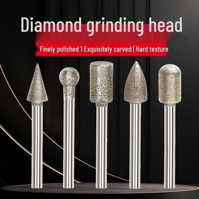 Emery Grinding Head for Metal and Jade Polishing, 3MM Electric Carving Tool.
