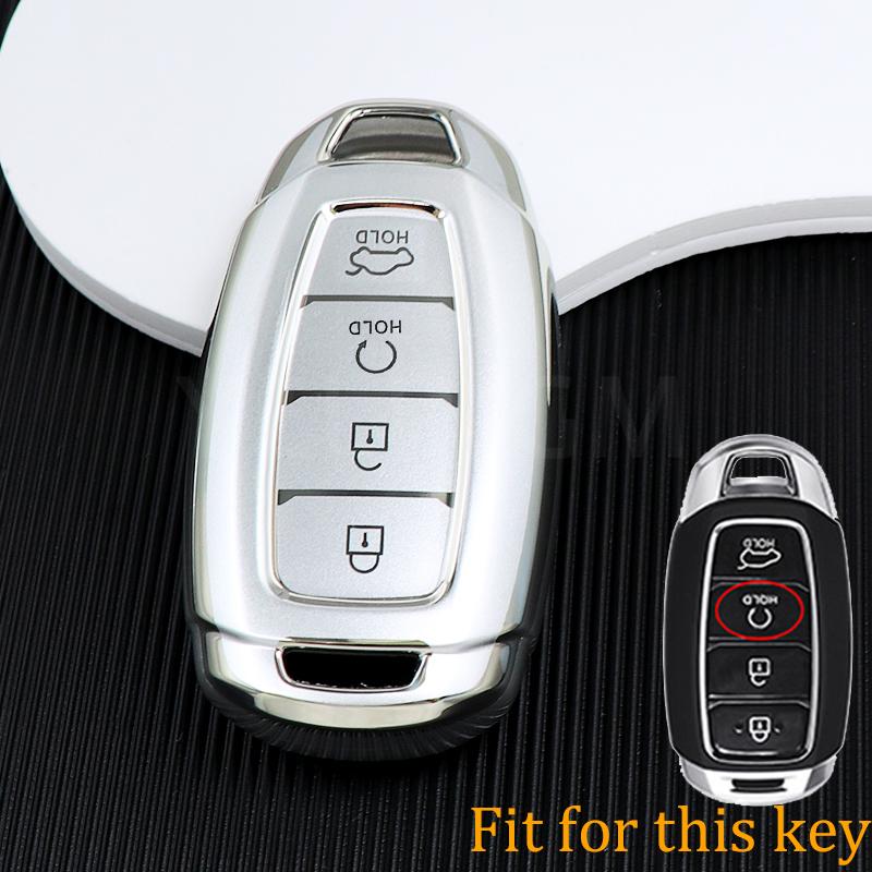 For Hyundai I30 Ix35 Kona Encino Solaris Azera Grandeur Ig Accent Santa Fe Palisade 4 5 Buttons Tpu Car Key Case Cover Keychain