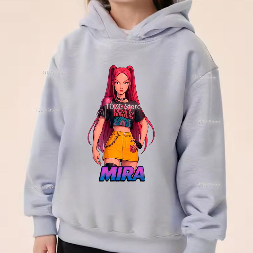 Autumn Single Girl Group KPop Demon Hunter Print Fashionable and Simple Sports Boy Girl Pullover Hoodie Children Clothing