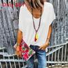 Womens Cotton V Neck Short Sleeve T Shirt With Loose Fit For Casual Spring Season