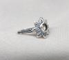 Lemon Quartz Flower Ring: Oxidized 925 Sterling Silver Boho Jewelry