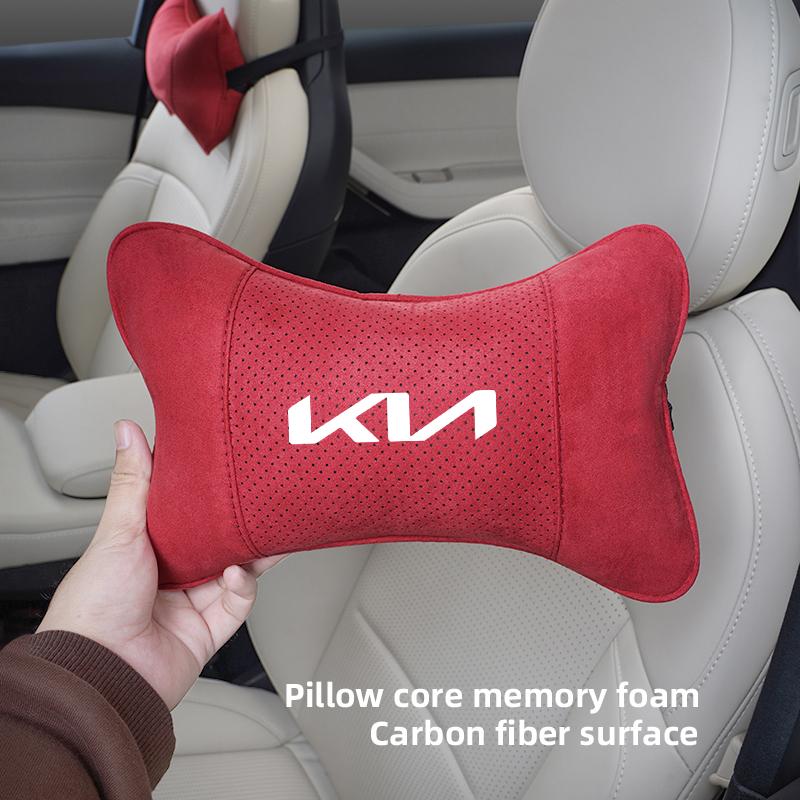 Kia Autositz Kopfstütze Auto Logo Nackenwirbelsäulen Schutz Kissen für KIA EV6 Stinger RIO Sorento Picanto Ceed Borrego Syros K4 K5 K8 vkcy70