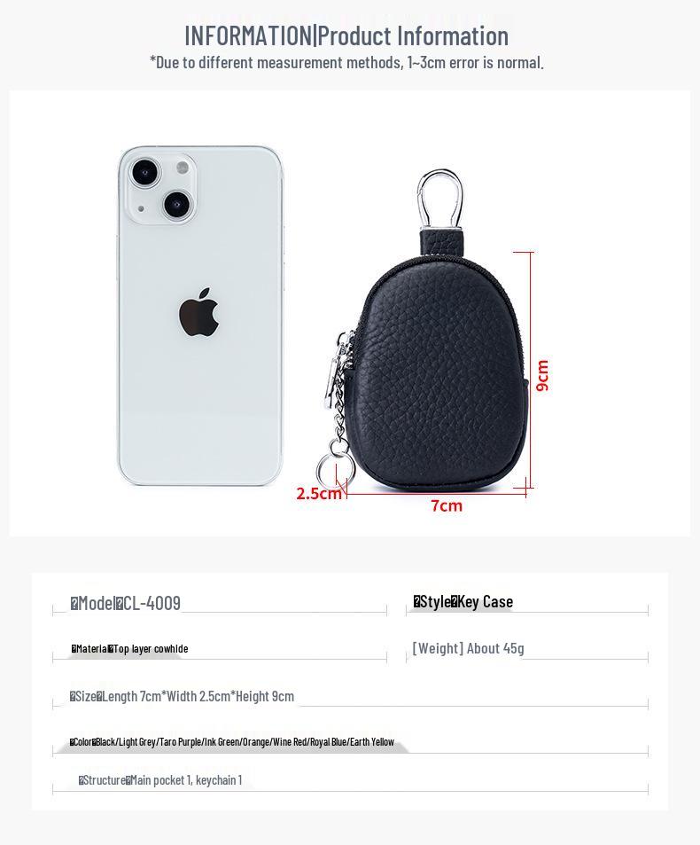 Genuine Leather Mini Coin Purse & Key Holder: Multifunctional Cowhide Wallet & Earphone Bag.