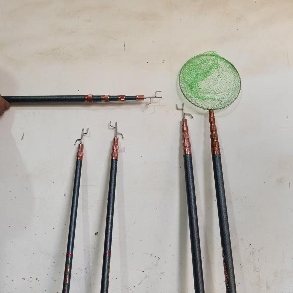 Gruby kij do podbieraka z włókna węglowego - Super twardy, regulowany do zbierania owoców