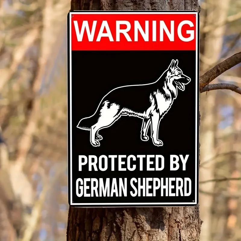 1pc Beware Of Dog Metal Sign This Home Protected By The Good Lord Will Bite Do Not Enter Sign Door, Outdoor Decor 12x8 Inch