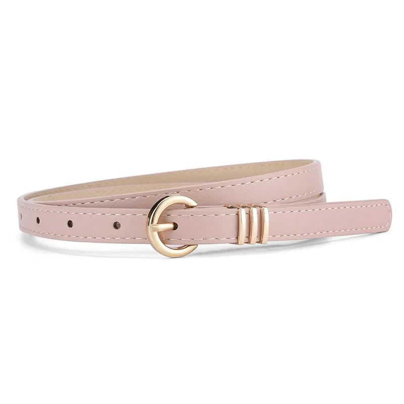 Width 1.4Cm Fashion Simple Women'S Belt Versatile Dress Jeans Accessories Girdle Gothic Retro Gold Pin Buckle Thin Waistband
