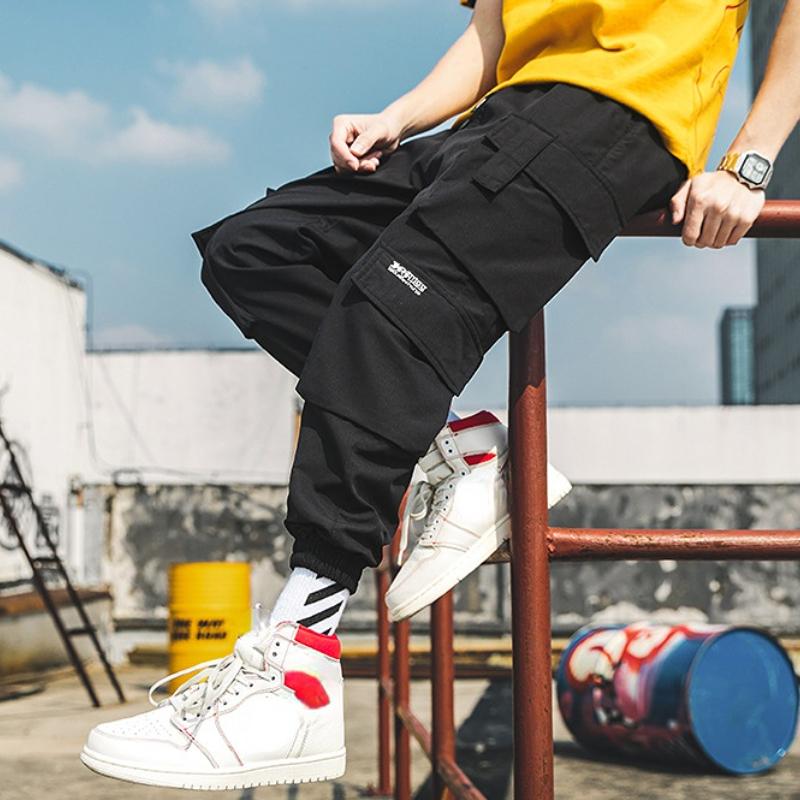 Men's Cargo Pants Casual Streetwear Hip Hop Jogging Pants Multi-pocket Big Size Loose Sweatpants Male Korean Harem Pants