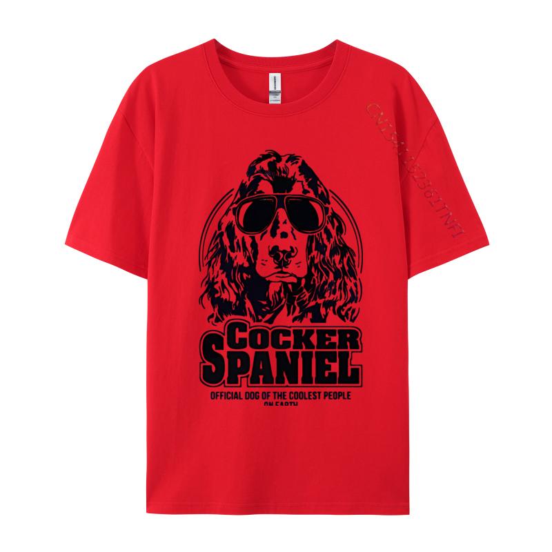 Cotton Mens Funny Proud Cocker Spaniel Coolest People T Shirt Printing Tops Tees Funky Normal Brand T Shirt S