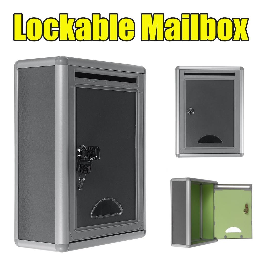 Outdoor Security Locking Mailbox Letter Box Suggestion Box Newspaper Mail Letter Post Home Garden Aluminum Alloy Mailbox