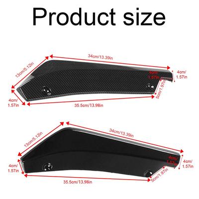 2 Stück Universelle Auto-Stoßstangenlippe Hinten Diffusor Splitter Spoiler Kratzschutz Schwarz Karbonfaser Lippe Hinten Winkel-Splitter