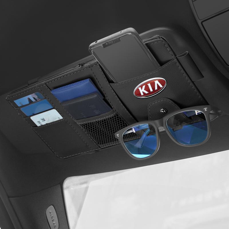 1Pcs Car Sun Visor Point Type Multi-function Storage Bag Car Accessories For Kia Rio Sportage R K3 K4 K5 K6 K7 K8 Ceed Sorento Cerato Soul