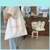 Chic Letter Print Shoulder Bag Spacious Trendy Tote Street Style Canvas Bag