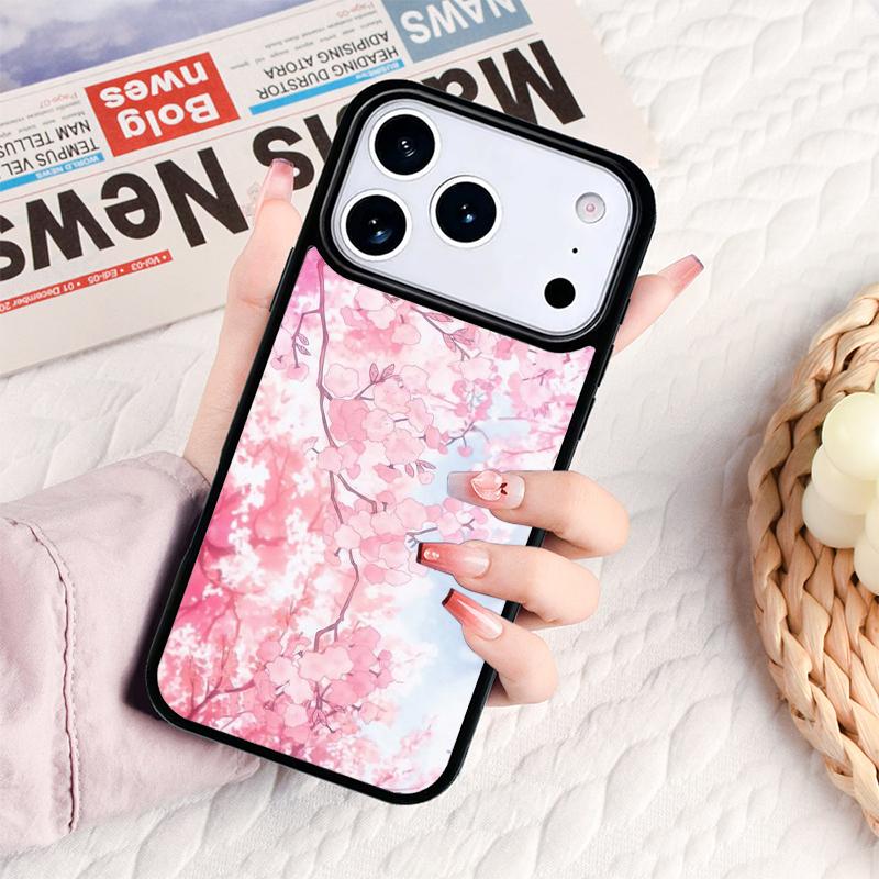Cherry Blossom Bumper Phone Case For IPhone 17 16e 15 14 13 12 11 Pro Max Air Mini Soft Protective Cover