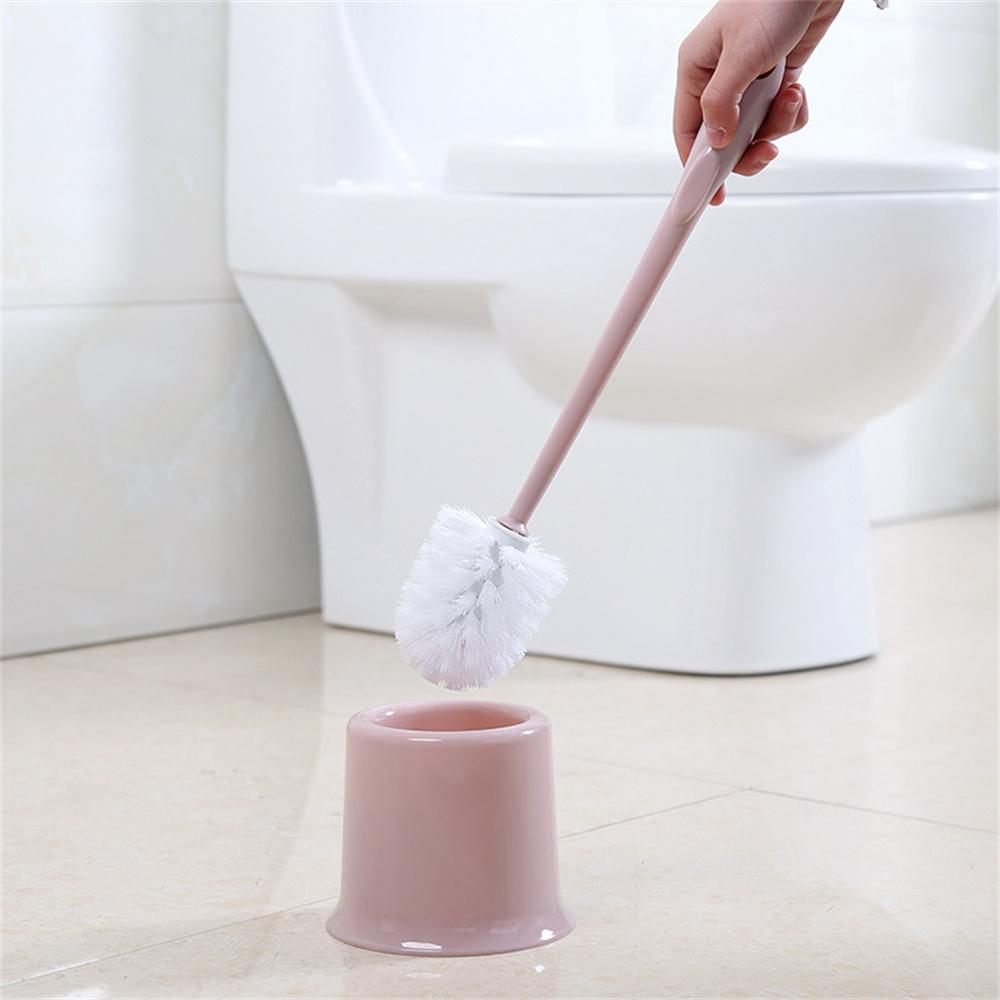 Plastic Handle Toilet Brush Set with Stand Corner Cleaning Brushes Detachable Round Nylon Head WC Bathroom Accessories Classical