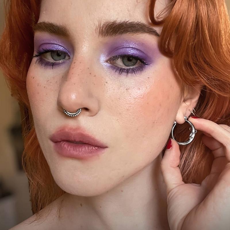 Alloy Elliptical Circle Earrings Edgy and Mysterious Moon Ear Studs Halloween Fashion Ear Adorment for Men Women