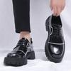 Fashion New Thick Bottom Classic Lace-Up Male Oxfords Height Increase Comfortable Casual Shoes All-match Antiskid for Men Business Shoes
