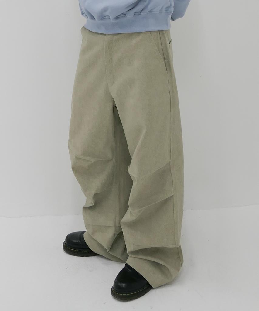 Bipitudiseuodeo Dual Tuck String Pants Beige