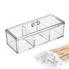 Transparent Clear Cotton Pads Storage Box Cosmetic Divided Storage Box Cosmetic Display
