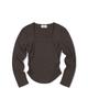 MOAA Square Neck Shirred Long Sleeve (Charcoal)