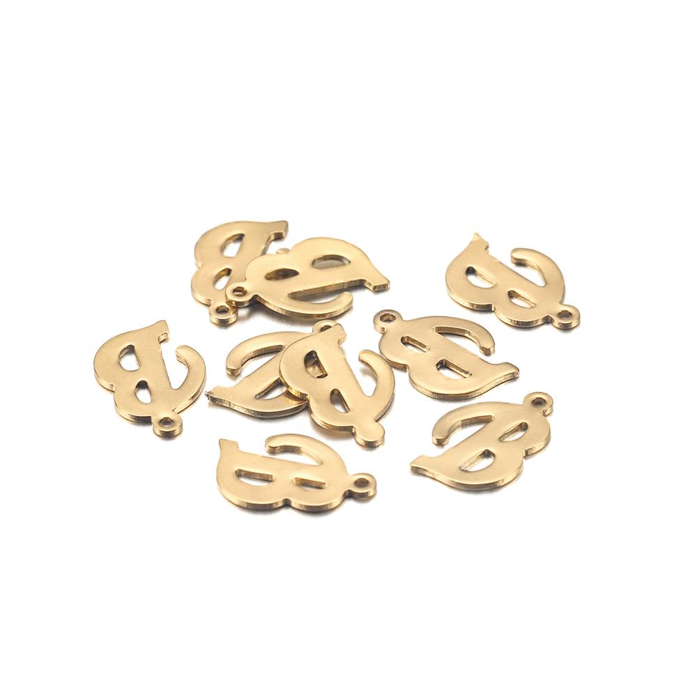 30Pcs Gold Color Stainless steel English Alphabet Letters Charms Pendants A-Z DIY Craft Bracelet Jewelry Making Accessories