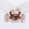Retro-Emaille-Brosche in Krabbenform – exquisite Anstecknadel aus Legierung, Anstecknadel für Anzug, Schmuckgeschenk, Damenmantel-Accessoires