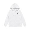 Unisex Hooded Zip-Up Sweatshirt With Heart Embroidery Casual Loose Fit Sportswear