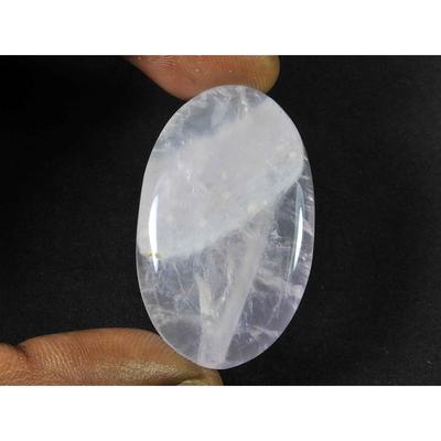 26X42MM Natural Baby Pink Rose Quartz Oval Cabochon Loose Gemstone 78Cts. SK-1926