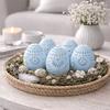 Set of 5 Blue Openwork Easter Eggs, Spring Decoration