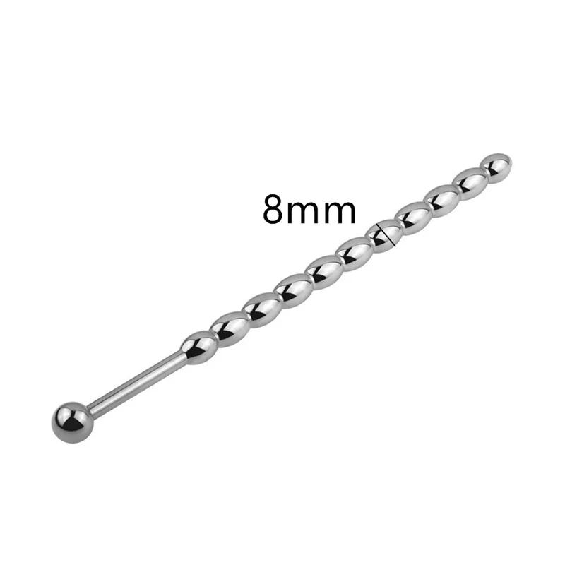 6/8mm Stainless Steel Penis Plug Electrical Shock Uretral Stimulator Urethral Sounding Beads Penis Massage Wand Sex Toys for Men