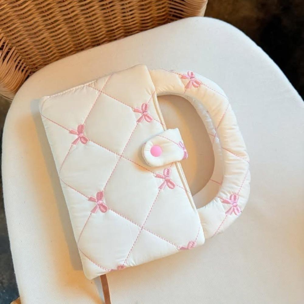 

Korean Style Cotton Book Sleeve Balletcore Hand Account Protect Cover Planner Book білий