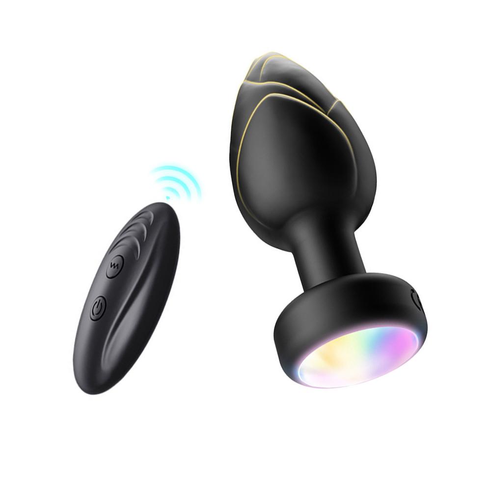 LED Colorful Light Butt Plug for Women Men Anal Plug Vibrator Wireless Remote Control Buttplug Goods Masturbator Adults Sex Toys