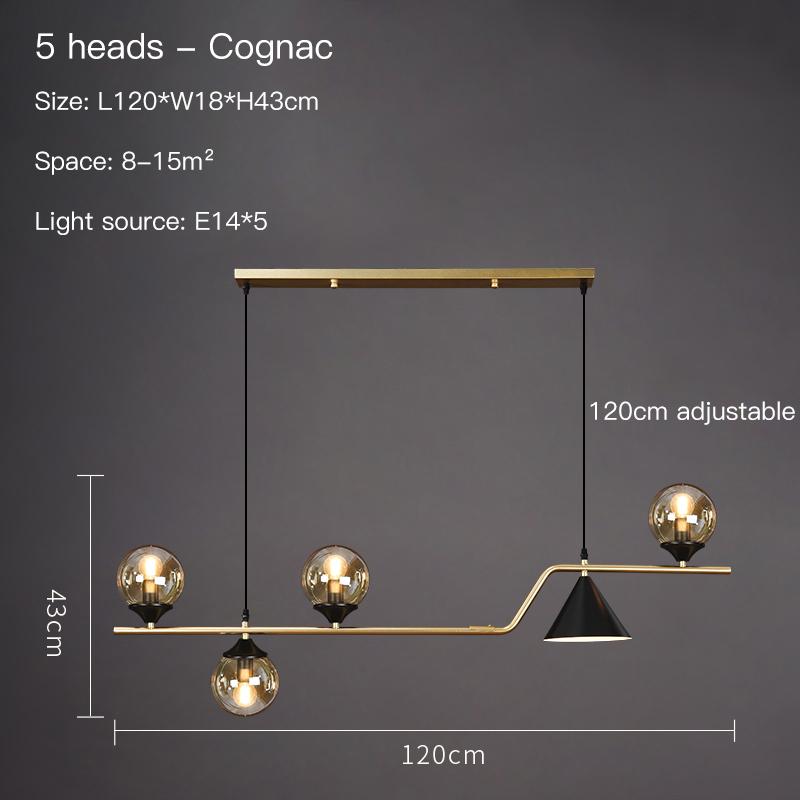 Nordic Black LED Chandelier For Living Room Kitchen Modern Home Indoor Ceiling Lighting Fixtures Glass Ball E14 Hanging Lamps