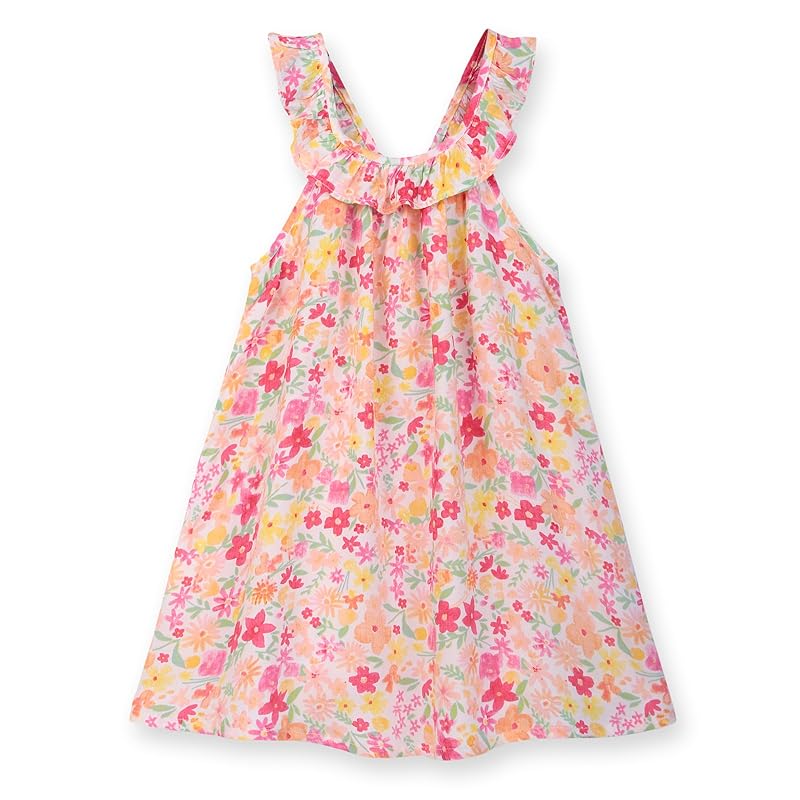 Floral ruffle bow back dress MULTI-COL 6-12 Months