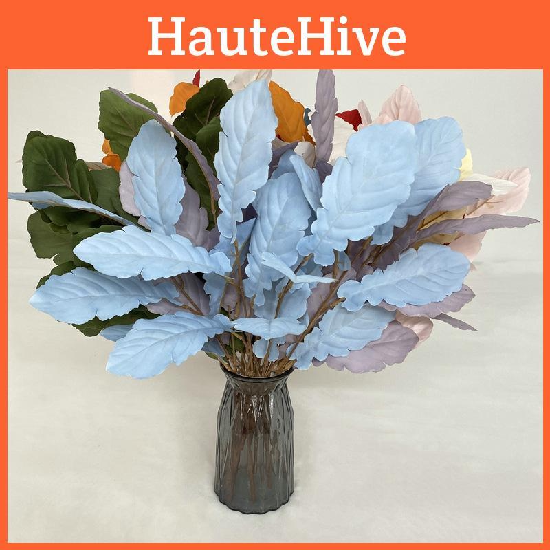Artificial Flocking Foliage Bouquet For Wedding Decor Home Arrangement Photo Props