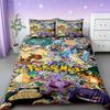 Pikachu Bedding Set Cartoon Anime Children Bedroom Quilt Cover Boy Girl Bedclothes Single Double King Pikachu Duvet Cover Gift
