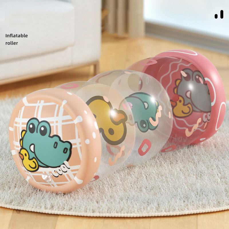 Andador inflable para bebé Tambor de gateo de PVC para bebé Juguetes de ejercicios de gateo para la primera infancia con cascabeles